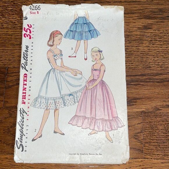 Vtg 1953 Simplicity girl’s slip & petticoat sewing pattern - Picture 1 of 5